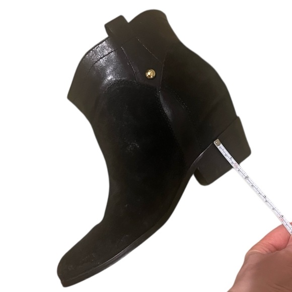 Ivanka Trump Black Leather & Suede Ankle Booties - Picture 16 of 16